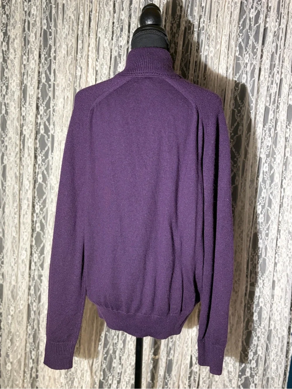 Banana Republic Men's Deep Purple Quarter-Zip Pullover